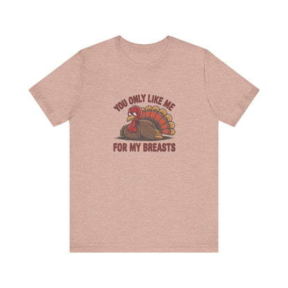 You Only Like Me for My Breasts — Thanksgiving Retro Tee (Light)