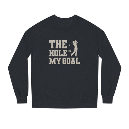 The Hole Is My Goal — Golf Silhouette Retro Sweatshirt (Dark)