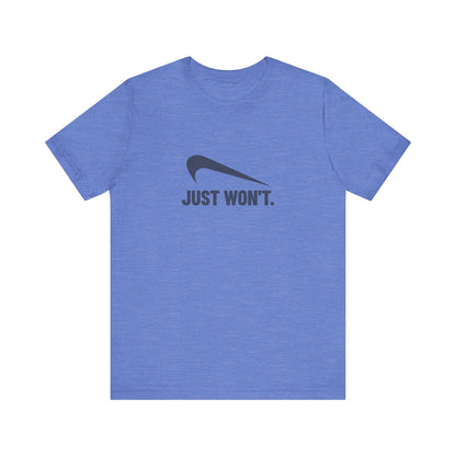 Just Won’t Athletic Parody — Retro Workout Tee (Light)