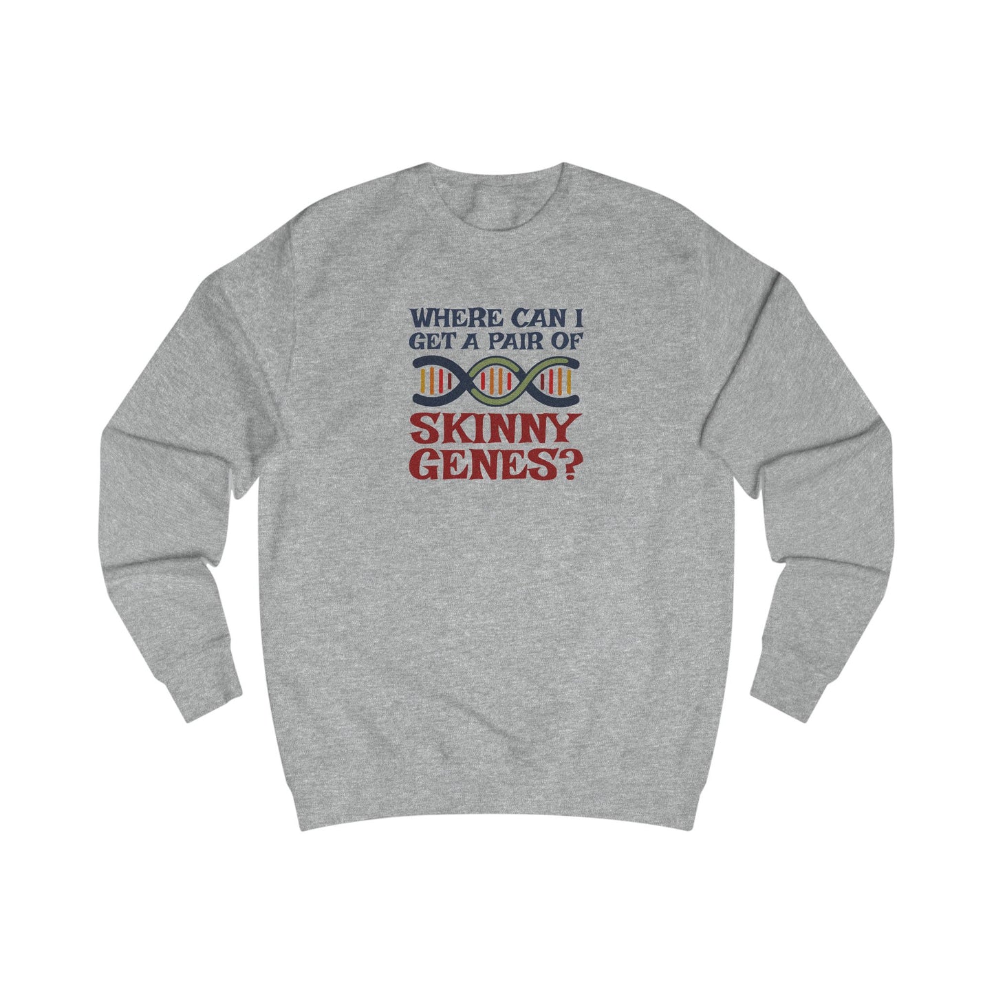 Pair of Skinny Genes (Colorful) — Retro Graphic Sweatshirt (Light)