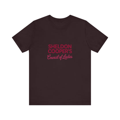 Sheldon Cooper’s Council of Ladies — TBBT Retro Tee (Dark)