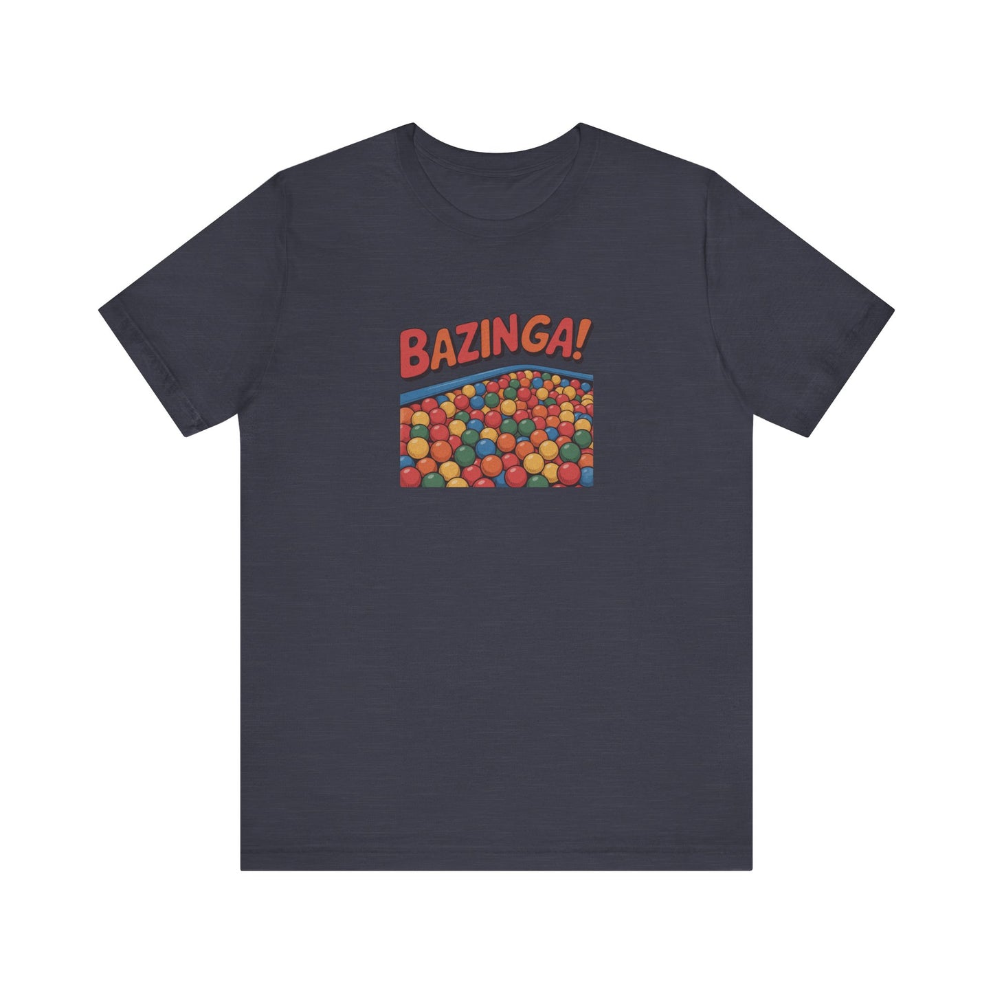 Bazinga! Ball Pit — Big Bang Theory Retro Tee (Dark)