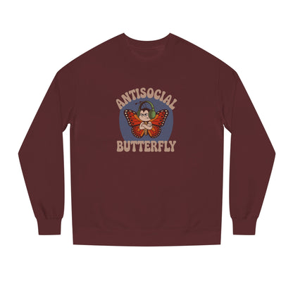 Antisocial Butterfly (Male) — Retro Workout Sweatshirt (Dark)