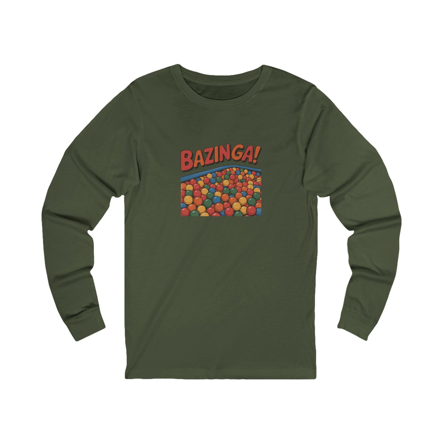 Bazinga! Ball Pit — Big Bang Theory Retro Long Sleeve (Dark)