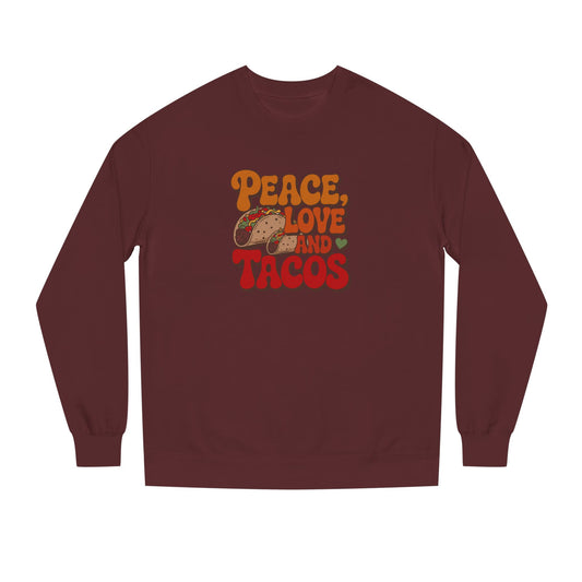 Peace, Love, and Tacos — Retro Foodie Sweatshirt (Dark)