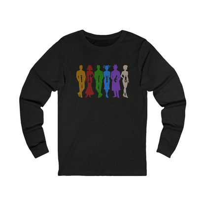 The Usual Suspects, Properly Armed — Clue Retro Long Sleeve (Dark)