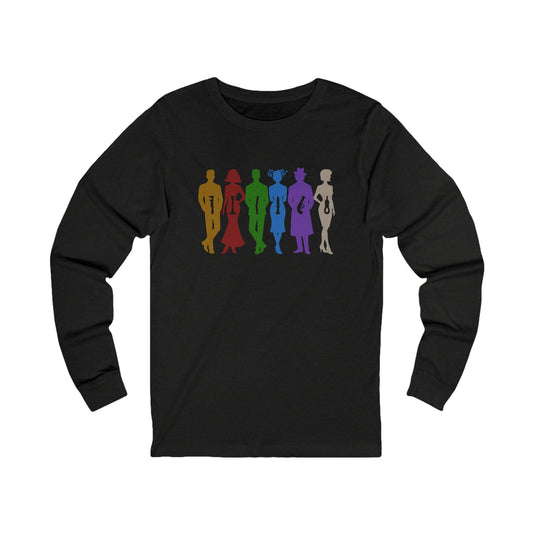 The Usual Suspects, Properly Armed — Clue Retro Long Sleeve (Dark)