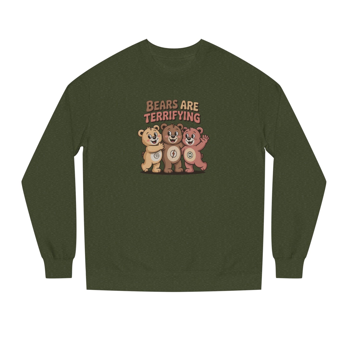 Bears Are Terrifying (Cute Remix) — Retro Sweatshirt (Dark)