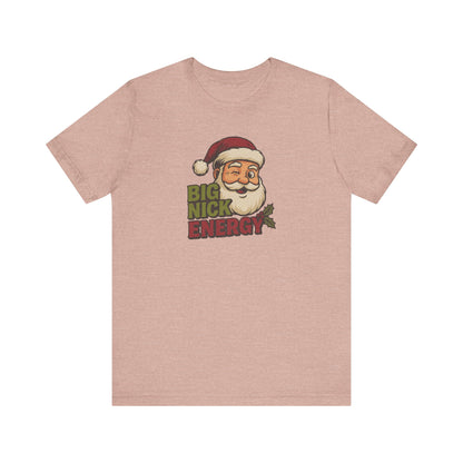 Big Nick Energy — Retro Santa Christmas Tee (Light)
