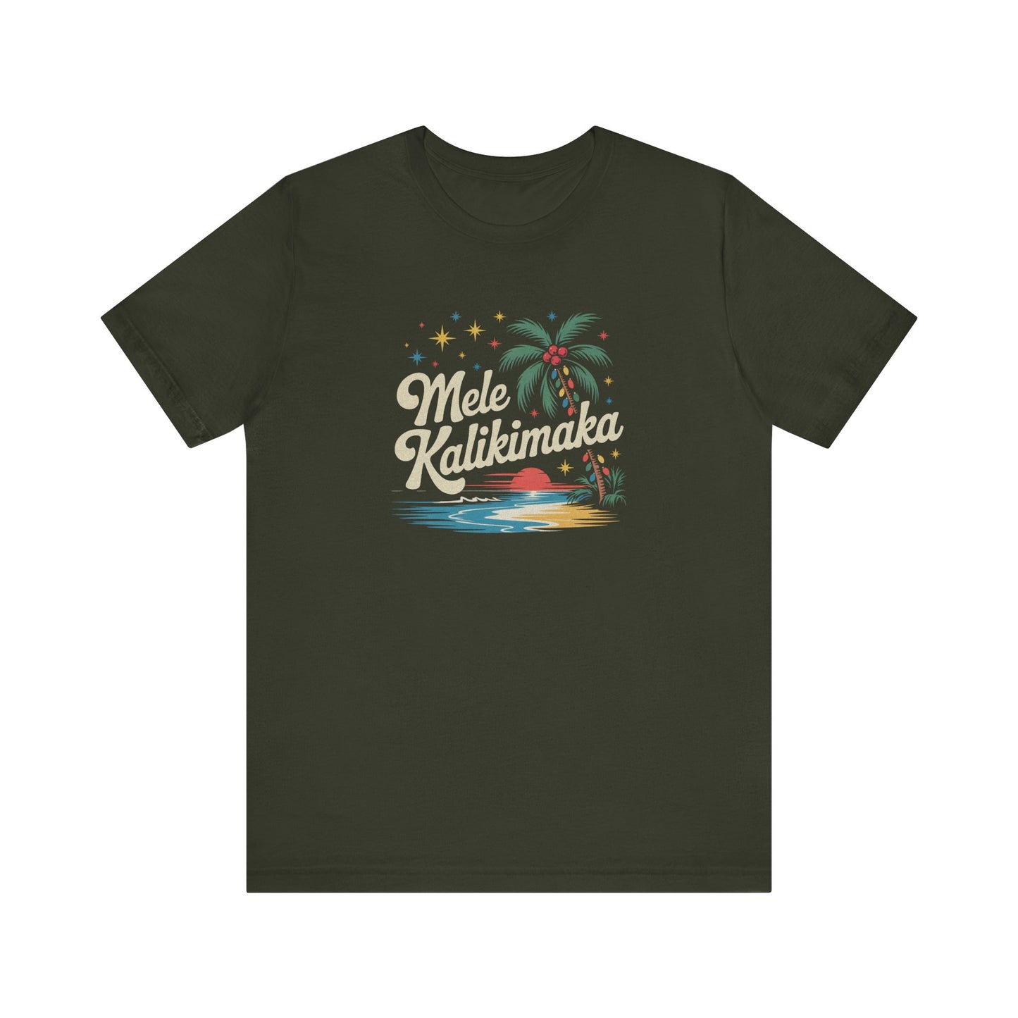 Mele Kalikimaka — Retro Hawaiian Christmas Tee (Dark)