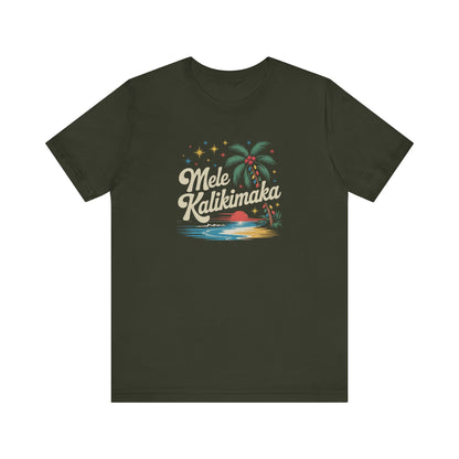 Mele Kalikimaka — Retro Hawaiian Christmas Tee (Dark)