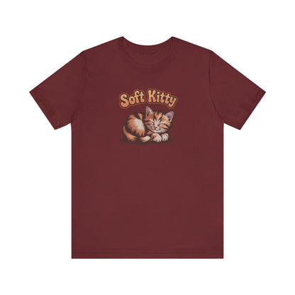 Soft Kitty Sick-Day Lullaby — Big Bang Theory Retro Tee (Dark)
