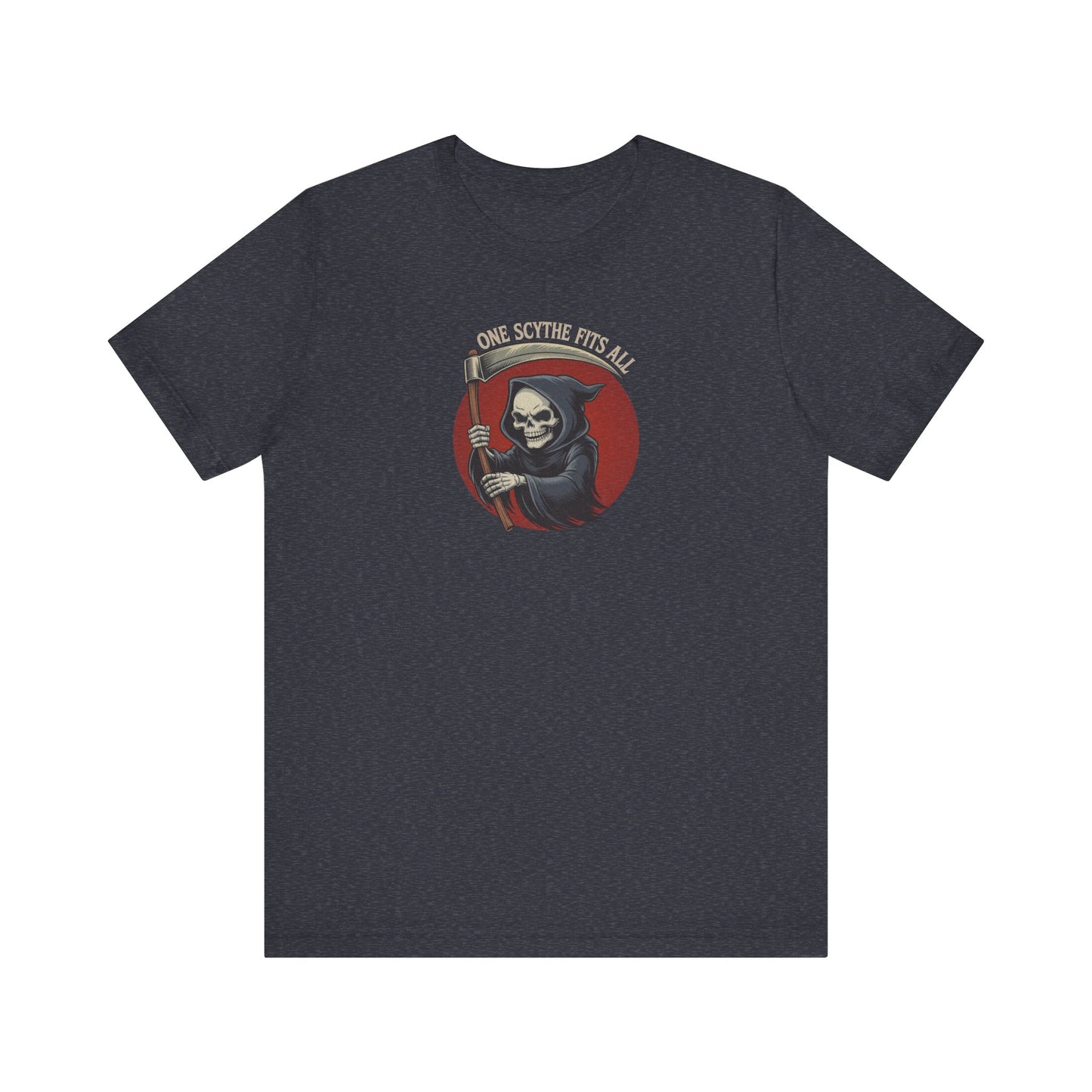One Scythe Fits All — Grim Reaper Retro Tee (Dark)