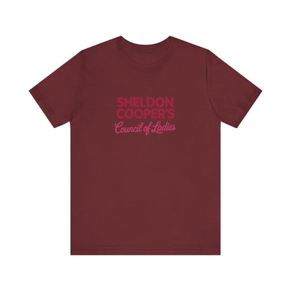Sheldon Cooper’s Council of Ladies — TBBT Retro Tee (Dark)