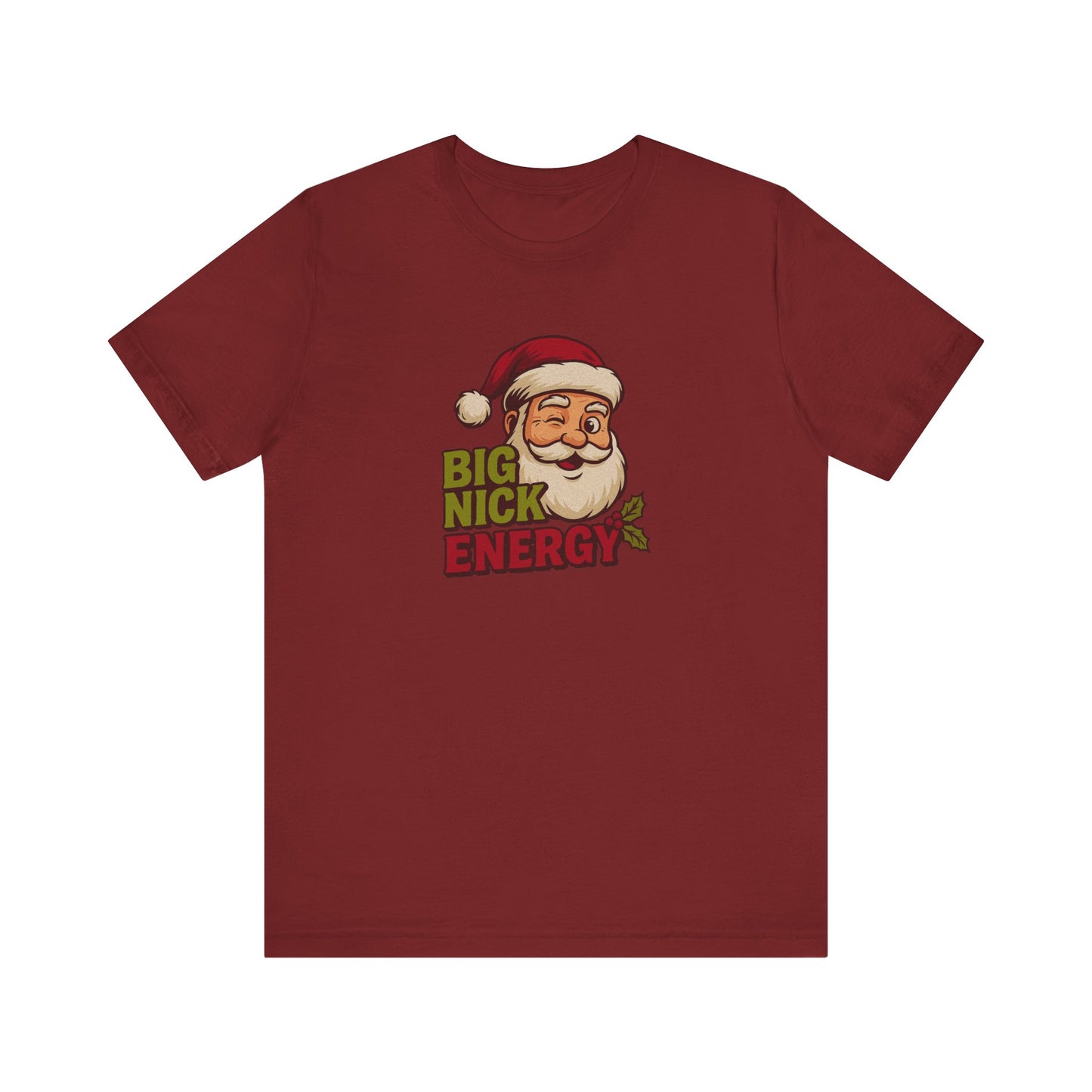 Big Nick Energy — Retro Santa Christmas Tee (Dark)