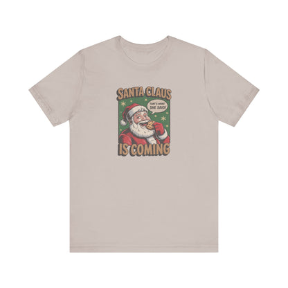 Santa Claus is Coming — Vintage Christmas Tee (Light)