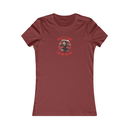 What a Time to Be Alive — Not-So-Grim Reaper Retro Women's Tee (Dark)