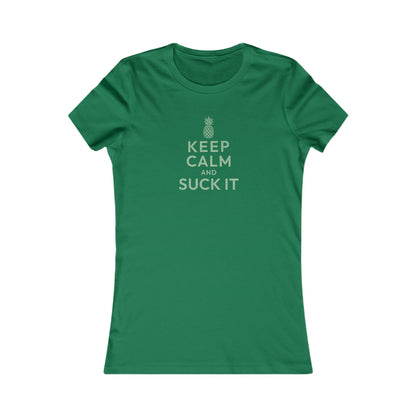 Keep Calm and Suck It — Psych Retro Women's Tee (Dark)