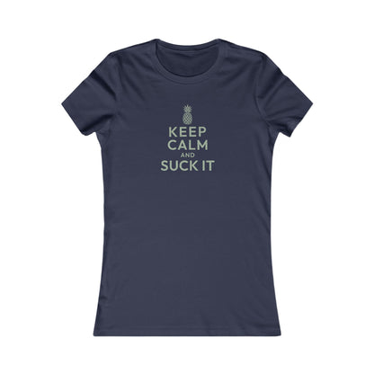 Keep Calm and Suck It — Psych Retro Women's Tee (Dark)