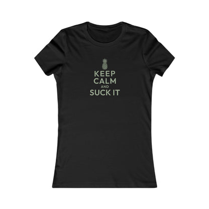 Keep Calm and Suck It — Psych Retro Women's Tee (Dark)