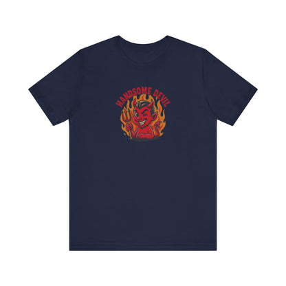 Handsome Devil — Fiery Retro Halloween Tee (Dark)