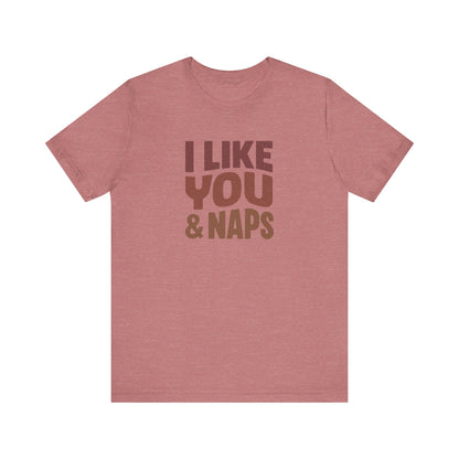 I Like You & Naps (Warm Gradient) — Retro Loungewear Tee (Light)