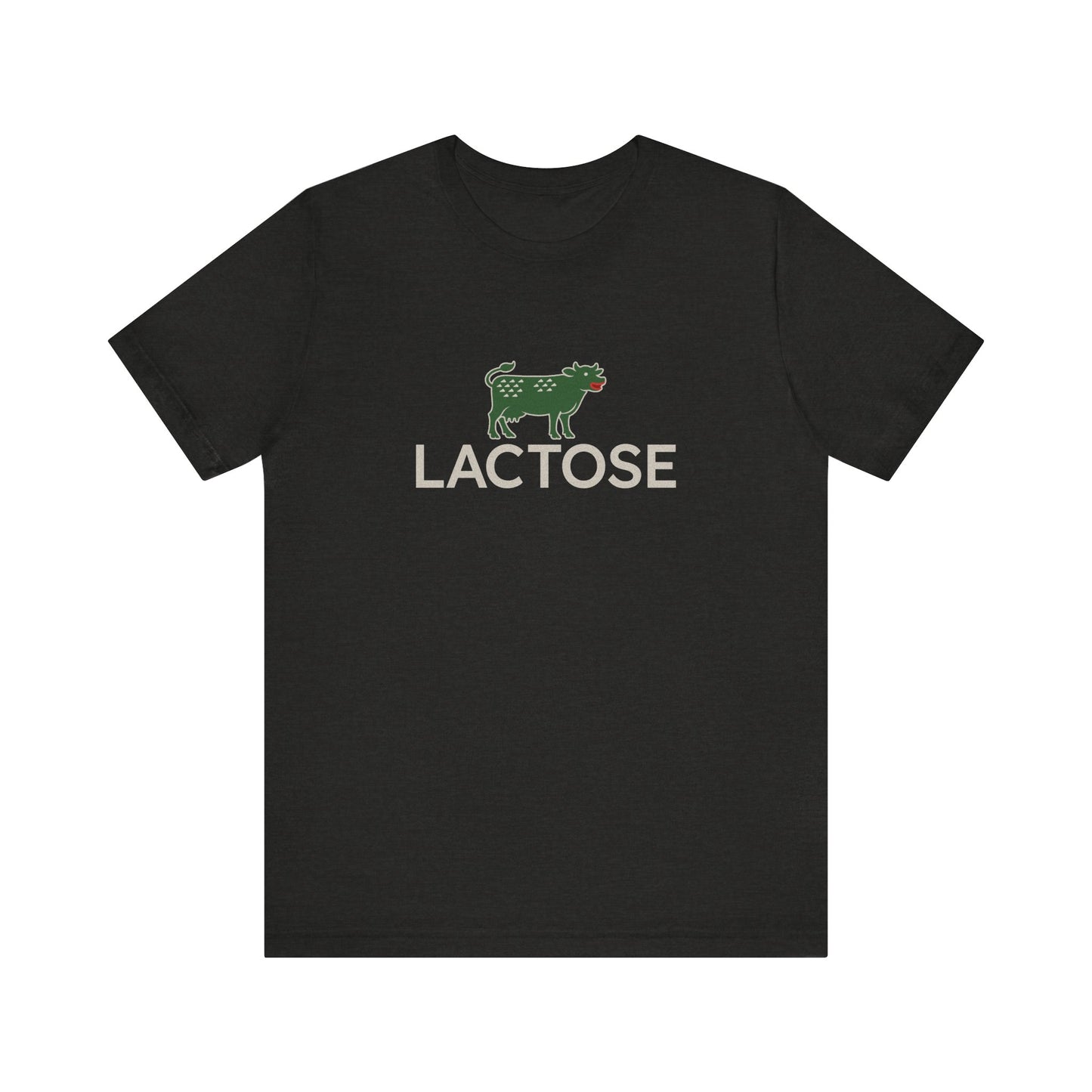 Life is a Beautiful… Typo – LACTOSE Logo Parody Retro Tee (Dark)