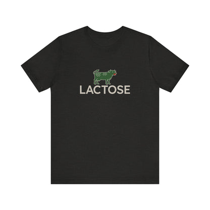 Life is a Beautiful… Typo – LACTOSE Logo Parody Retro Tee (Dark)