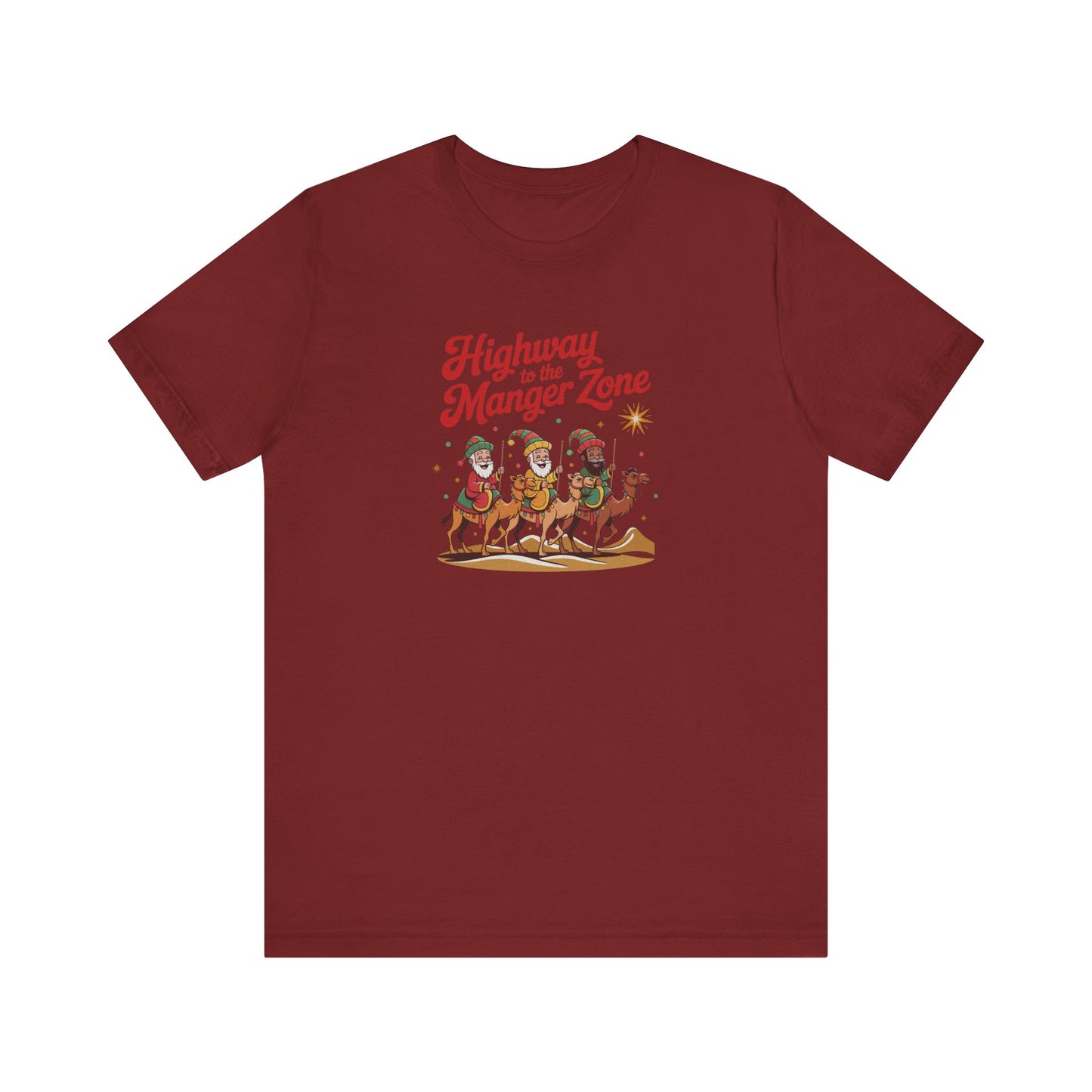 Highway to the Manger Zone — Top Gun Christmas Retro Tee (Dark)