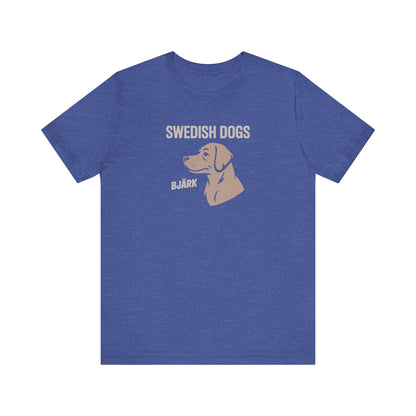 His Bjärk Is Worse Than His Bite – Minimalist Dog Pun Retro Tee (Dark)