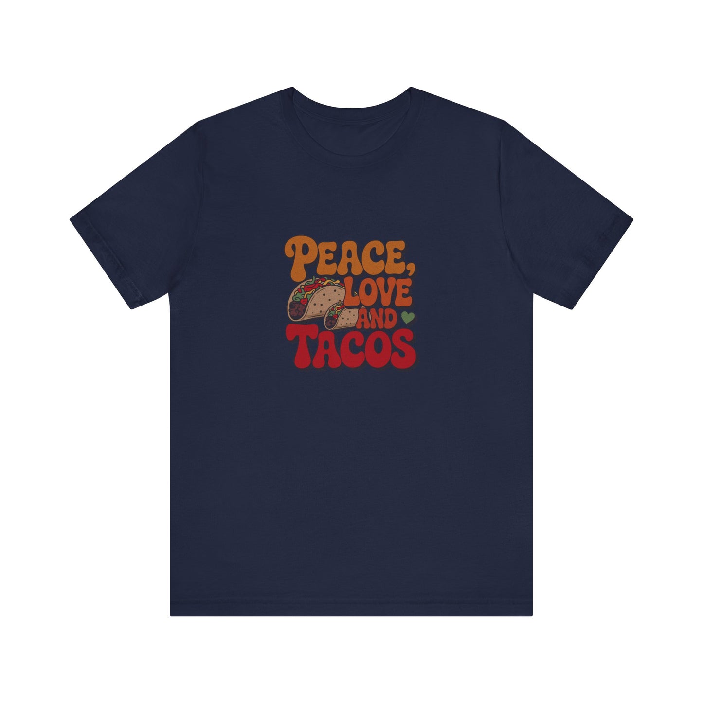 Peace, Love, and Tacos — Retro Foodie Tee (Dark)