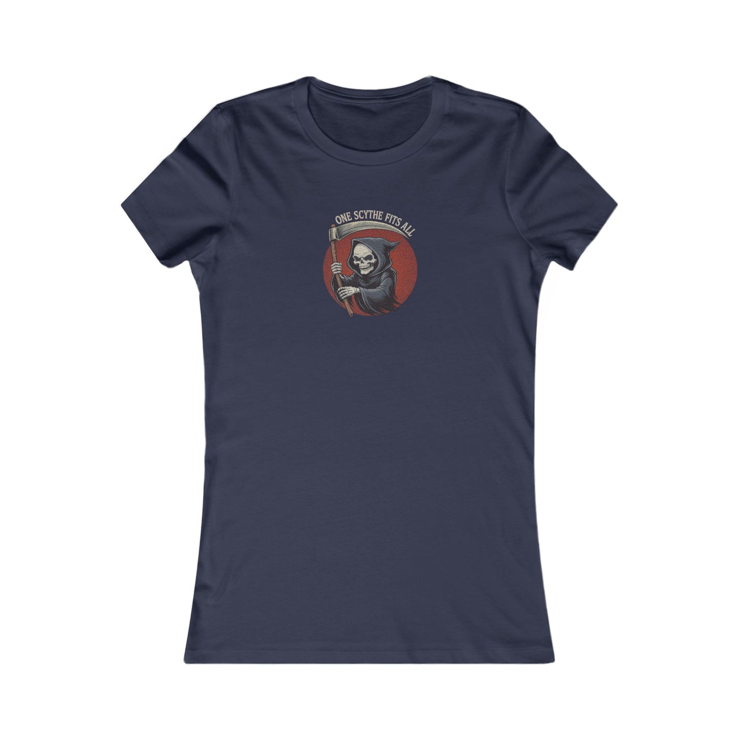 One Scythe Fits All — Grim Reaper Retro Women's Tee (Dark)