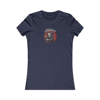 One Scythe Fits All — Grim Reaper Retro Women's Tee (Dark)