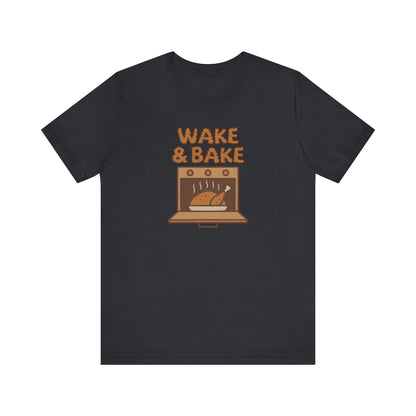 Wake & Bake — Retro Thanksgiving Turkey Tee (Dark)