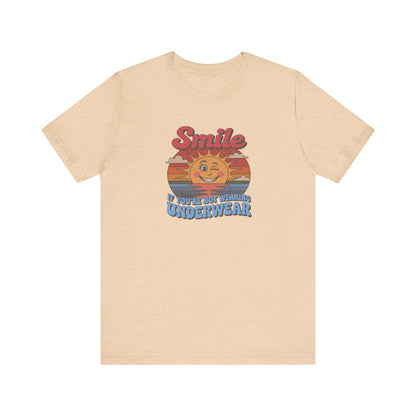 Smile If You’re Not Wearing Underwear — Retro Tee (Light)
