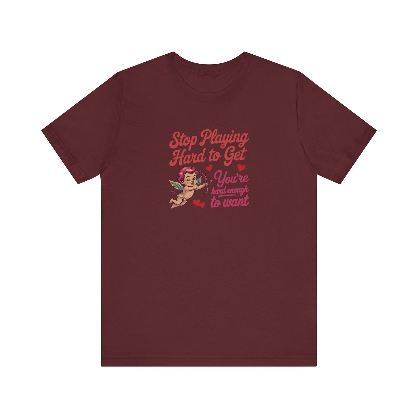 Stop Playing Hard to Get — Retro Cupid Tee (Dark)