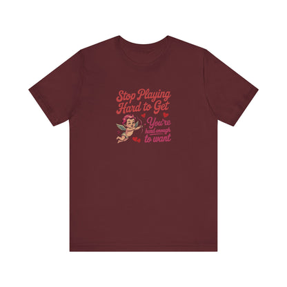 Stop Playing Hard to Get — Retro Cupid Tee (Dark)
