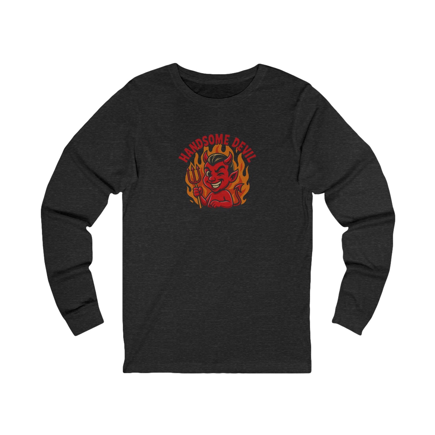 Handsome Devil — Fiery Retro Halloween Long Sleeve (Dark)