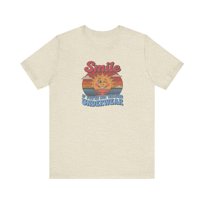 Smile If You’re Not Wearing Underwear — Retro Tee (Light)