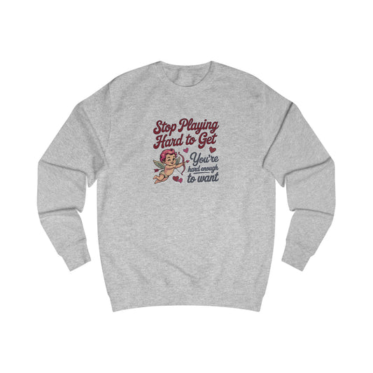 Stop Playing Hard to Get — Retro Cupid Sweatshirt (Light)