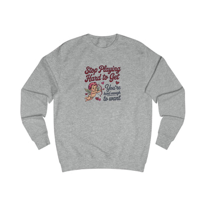 Stop Playing Hard to Get — Retro Cupid Sweatshirt (Light)