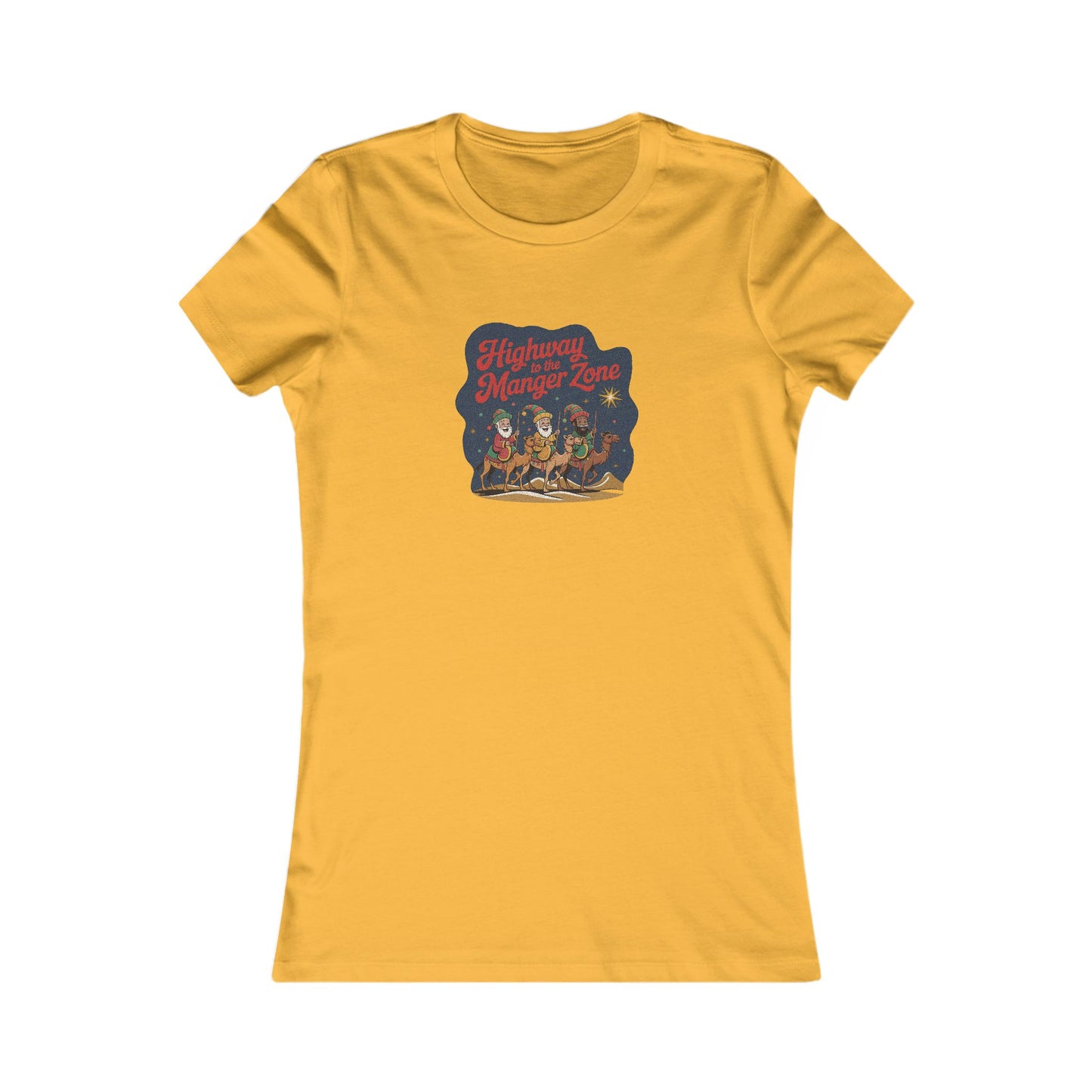 Highway to the Manger Zone — Top Gun-Inspired Christmas Women's Tee (Light)