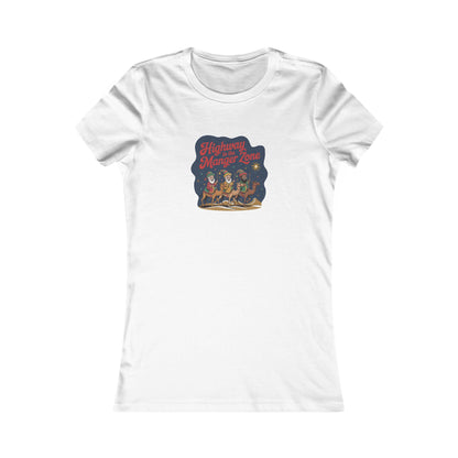 Highway to the Manger Zone — Top Gun-Inspired Christmas Women's Tee (Light)