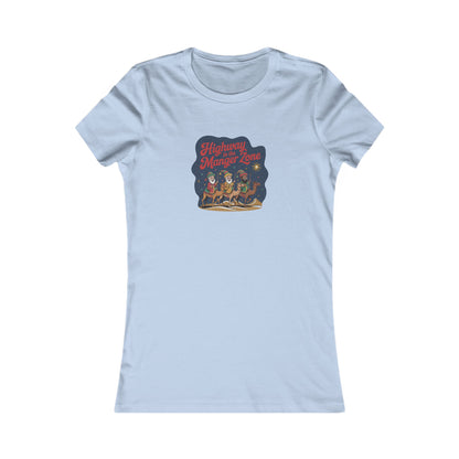 Highway to the Manger Zone — Top Gun-Inspired Christmas Women's Tee (Light)