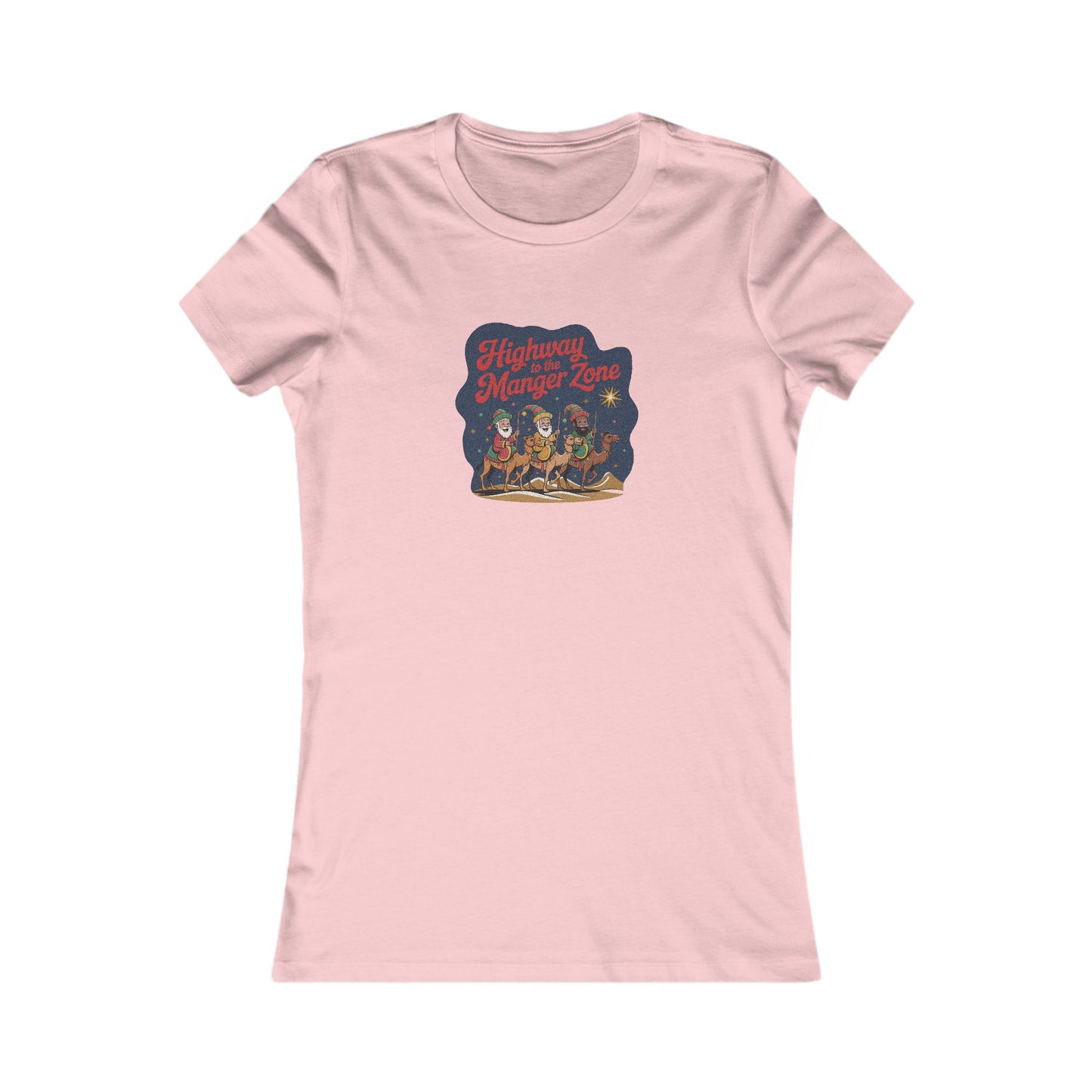 Highway to the Manger Zone — Top Gun-Inspired Christmas Women's Tee (Light)