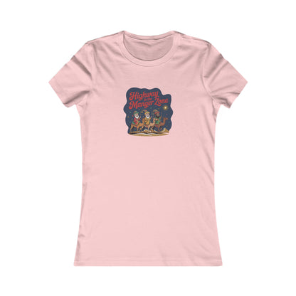 Highway to the Manger Zone — Top Gun-Inspired Christmas Women's Tee (Light)