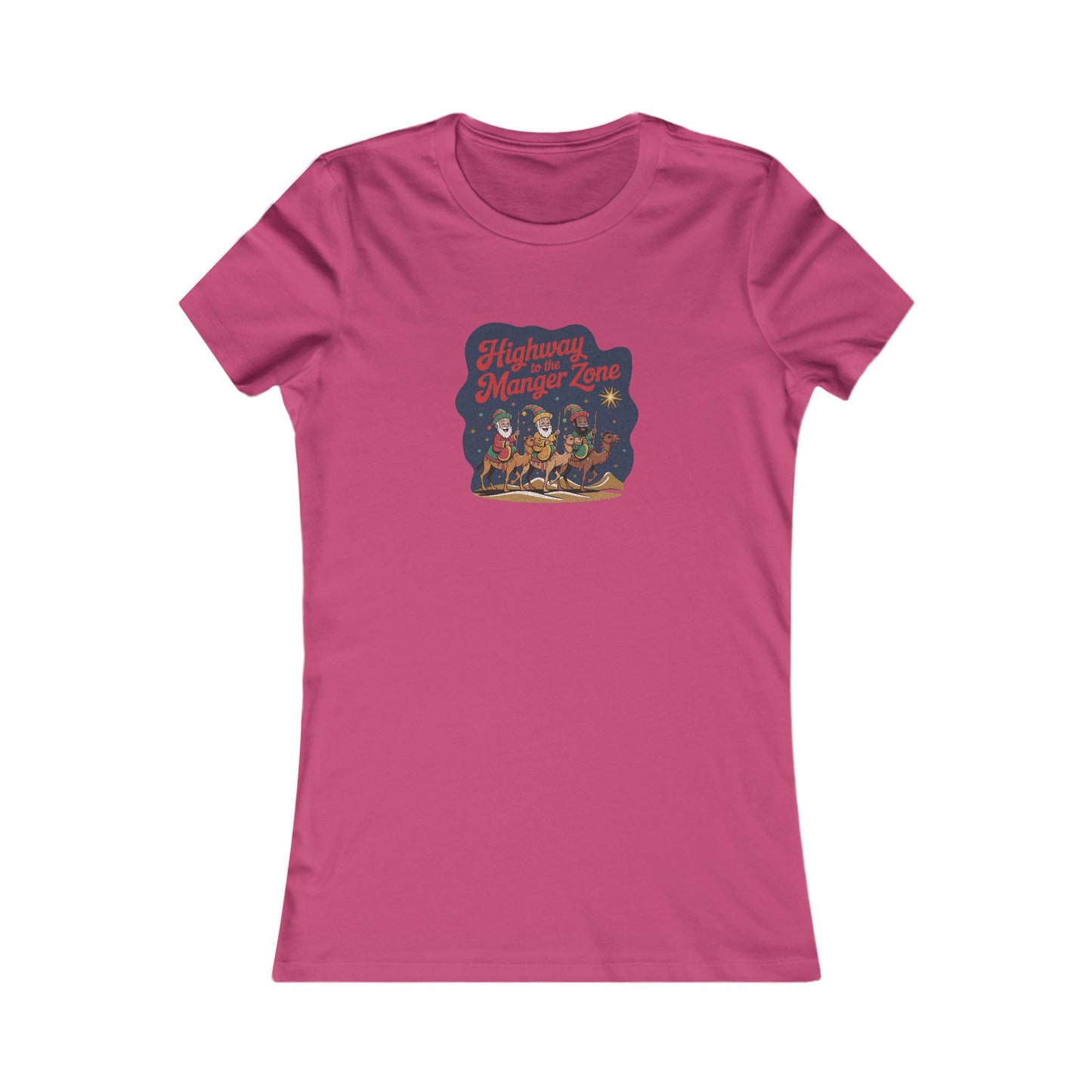 Highway to the Manger Zone — Top Gun-Inspired Christmas Women's Tee (Light)