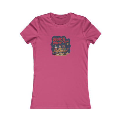 Highway to the Manger Zone — Top Gun-Inspired Christmas Women's Tee (Light)