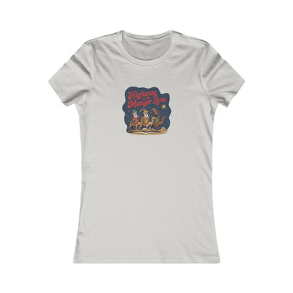 Highway to the Manger Zone — Top Gun-Inspired Christmas Women's Tee (Light)