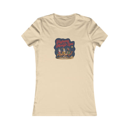 Highway to the Manger Zone — Top Gun-Inspired Christmas Women's Tee (Light)